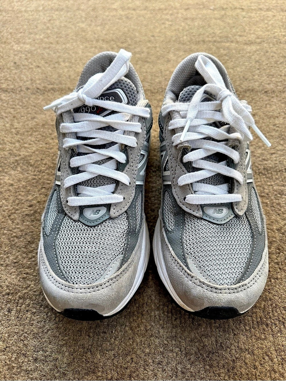 New Balance 990v3 Gray & White Athletic Sneakers